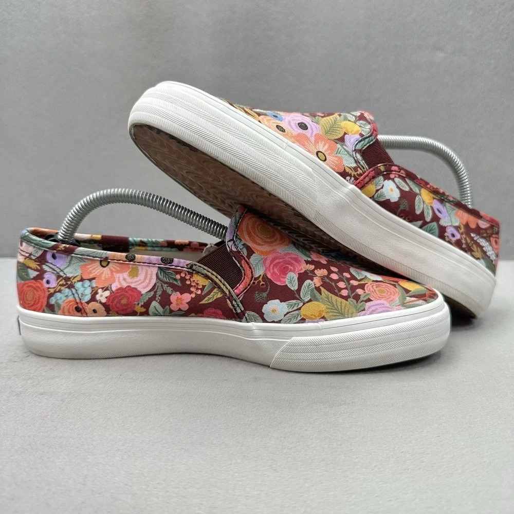Keds x Rifle Paper Co Double Decker Womens Size 7 (W) Shoes Burgundy Floral